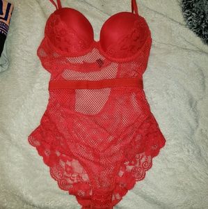VS Mesh and Lace Lingerie Bodysuit